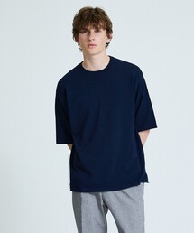 【接触冷感】 サマーニットTシャツ / オーバーサイズ