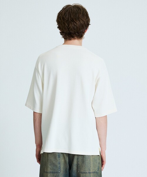 ABAHOUSE（アバハウス）の「【接触冷感】 サマーニットTシャツ / オーバーサイズ（Tシャツ/カットソー・メンズ・ブラウン系その他/ダークネイビー/オフホワイト/グリーン系その他・48/46）」の8枚目の写真
