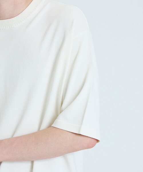 ABAHOUSE（アバハウス）の「【接触冷感】 サマーニットTシャツ / オーバーサイズ（Tシャツ/カットソー・メンズ・ブラウン系その他/ダークネイビー/オフホワイト/グリーン系その他・48/46）」の10枚目の写真