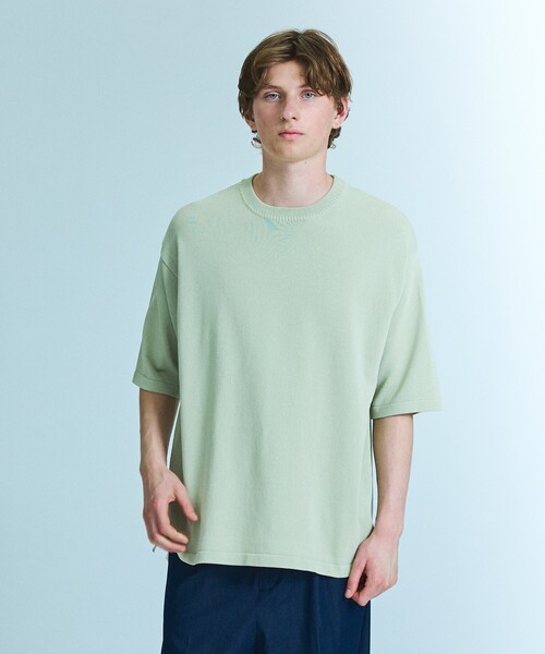 ABAHOUSE（アバハウス）の「【接触冷感】 サマーニットTシャツ / オーバーサイズ（Tシャツ/カットソー・メンズ・ブラウン系その他/ダークネイビー/オフホワイト/グリーン系その他・48/46）」の17枚目の写真
