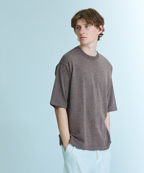 ABAHOUSE（アバハウス）の「【接触冷感】 サマーニットTシャツ / オーバーサイズ（Tシャツ/カットソー・メンズ・ブラウン系その他/ダークネイビー/オフホワイト/グリーン系その他・48/46）」の22枚目の写真