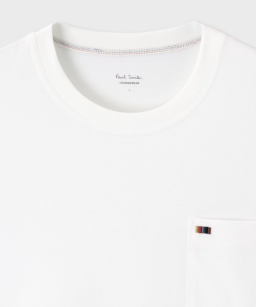 Paul Smith(ポールスミス)の「【ラウンジウェアー】“Artist Stripe Embroidery” Tシャツ【853362 7391S】(Tシャツ/カットソー・メンズ・ホワイト/ネイビー/ブラック・MEDIUM/LARGE)」の9枚目の写真