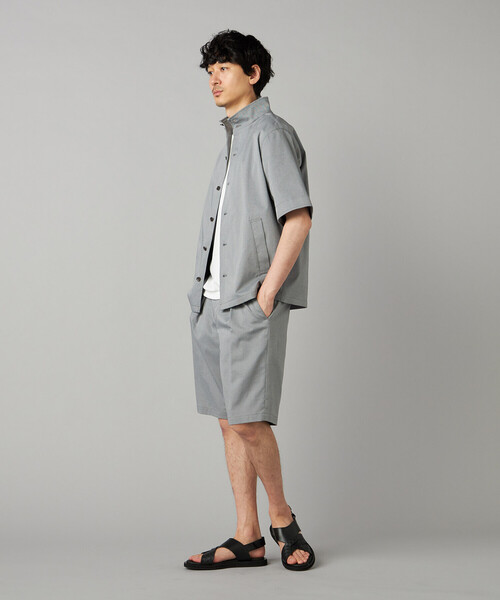 COMME CA MEN(コムサメン)の「【吸水速乾・接触冷感】石川織り COOL MOTION コットンドビーストレッチ スタンドカラーブルゾン(ブルゾン・メンズ・ネイビー/グレー・S/L/M)」の4枚目の写真