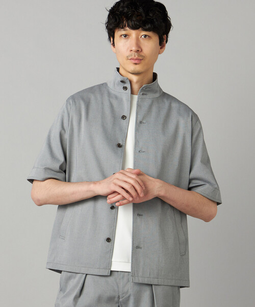 COMME CA MEN(コムサメン)の「【吸水速乾・接触冷感】石川織り COOL MOTION コットンドビーストレッチ スタンドカラーブルゾン(ブルゾン・メンズ・ネイビー/グレー・S/L/M)」の5枚目の写真
