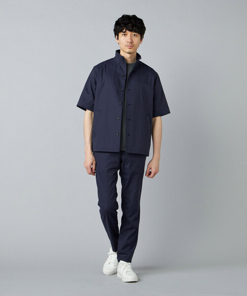 COMME CA MEN(コムサメン)の「【吸水速乾・接触冷感】石川織り COOL MOTION コットンドビーストレッチ スタンドカラーブルゾン(ブルゾン・メンズ・ネイビー/グレー・S/L/M)」の7枚目の写真