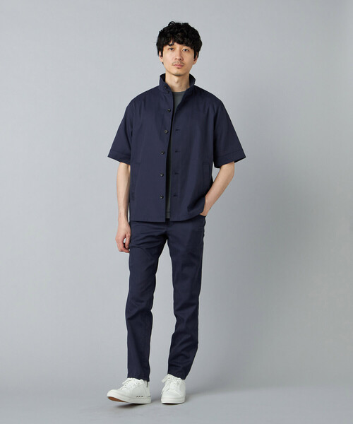 COMME CA MEN(コムサメン)の「【吸水速乾・接触冷感】石川織り COOL MOTION コットンドビーストレッチ スタンドカラーブルゾン(ブルゾン・メンズ・ネイビー/グレー・S/L/M)」の8枚目の写真