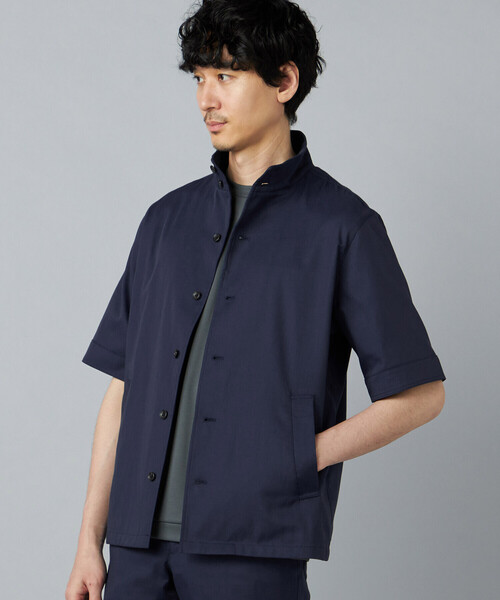 COMME CA MEN(コムサメン)の「【吸水速乾・接触冷感】石川織り COOL MOTION コットンドビーストレッチ スタンドカラーブルゾン(ブルゾン・メンズ・ネイビー/グレー・S/L/M)」の9枚目の写真