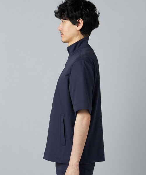 COMME CA MEN(コムサメン)の「【吸水速乾・接触冷感】石川織り COOL MOTION コットンドビーストレッチ スタンドカラーブルゾン(ブルゾン・メンズ・ネイビー/グレー・S/L/M)」の11枚目の写真