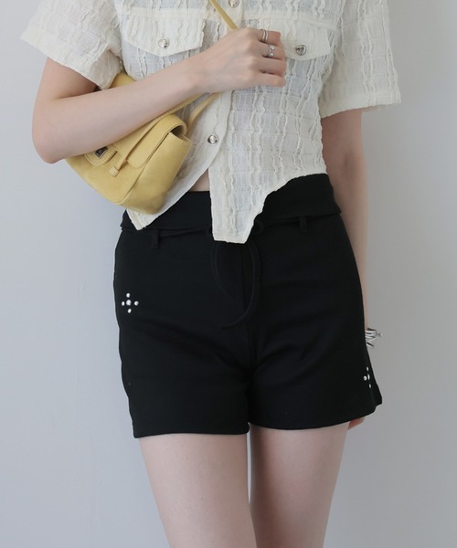 Ulysses(ユリシス)の「折り返しリブショートパンツ(その他パンツ・レディース・グレー/ブラック・S/M/L)」の1枚目の写真