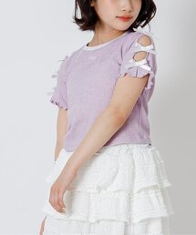 algy | ラメテレコりぼん半袖Tシャツ(Tシャツ/カットソー)