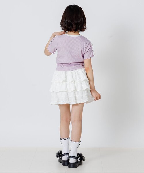 algy（アルジー）の「ラメテレコりぼん半袖Tシャツ（Tシャツ/カットソー・キッズ・ラベンダー/イエロー/グレー・130/160/150/140）」の6枚目の写真