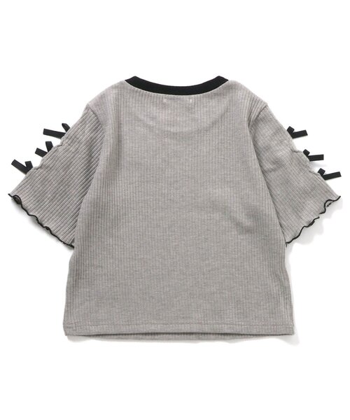 algy（アルジー）の「ラメテレコりぼん半袖Tシャツ（Tシャツ/カットソー・キッズ・ラベンダー/イエロー/グレー・130/160/150/140）」の10枚目の写真
