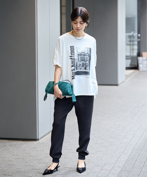 IENA(イエナ)の「《追加2/洗濯機洗い可》イージージョガーパンツ(スウェットパンツ・レディース・ブラック/ホワイト・36/38)」の3枚目の写真