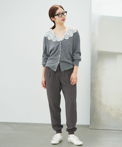 IENA（イエナ）の「《追加2/洗濯機洗い可》イージージョガーパンツ（スウェットパンツ・レディース・ブラック/ホワイト/チャコールグレー・36/38）」の13枚目の写真
