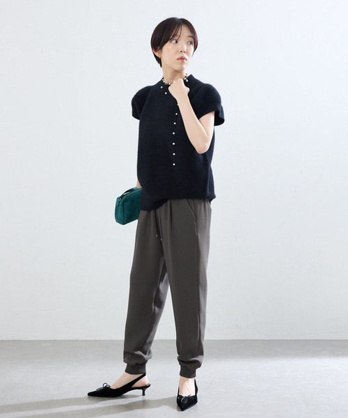IENA（イエナ）の「《追加2/洗濯機洗い可》イージージョガーパンツ（スウェットパンツ・レディース・ブラック/ホワイト/チャコールグレー・36/38）」の22枚目の写真