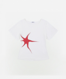 UPDRAFT（アップドラフト）の「SPARK PRINT SLIM T-SHIRTS [WHITE]（Tシャツ/カットソー）」