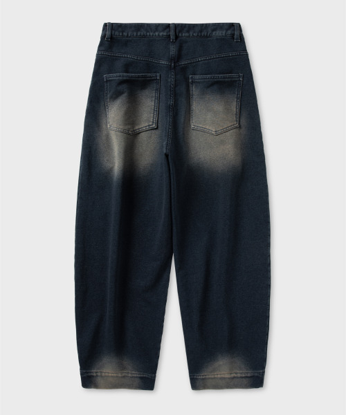 NONBLANK(ノンブランク)の「デニムスウェットパンツ_INDIGO(デニムパンツ・メンズ・ダークネイビー・SMALL/MEDIUM/LARGE/X-LARGE)」の2枚目の写真