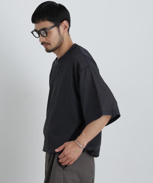 NANO universe(ナノユニバース)の「HRAFTeX(R)プルーオーバー 半袖(Tシャツ/カットソー・メンズ・カーキ/ベージュ/スミクロ・S/L/M)」の5枚目の写真