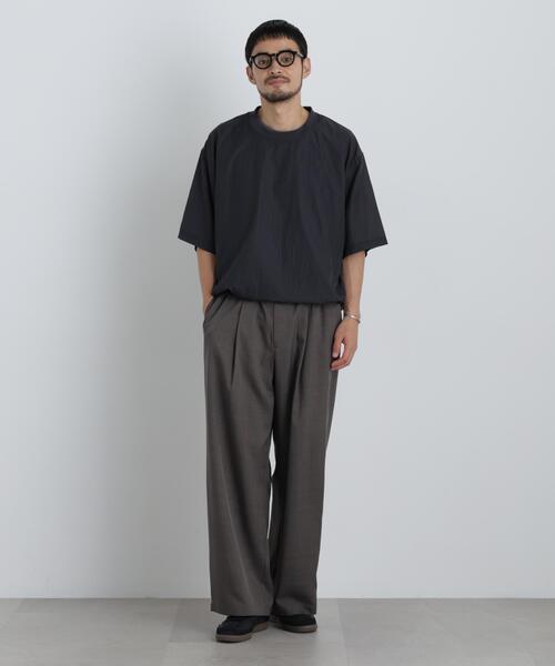 NANO universe(ナノユニバース)の「HRAFTeX(R)プルーオーバー 半袖(Tシャツ/カットソー・メンズ・カーキ/ベージュ/スミクロ・S/L/M)」の7枚目の写真