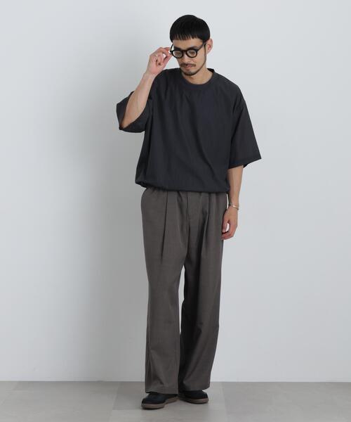 NANO universe(ナノユニバース)の「HRAFTeX(R)プルーオーバー 半袖(Tシャツ/カットソー・メンズ・カーキ/ベージュ/スミクロ・S/L/M)」の8枚目の写真