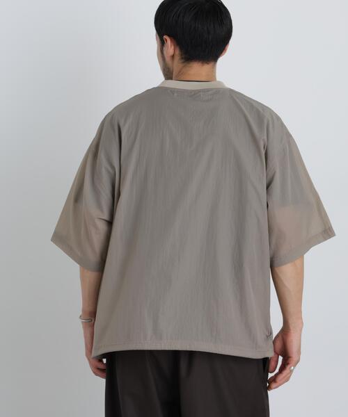 NANO universe(ナノユニバース)の「HRAFTeX(R)プルーオーバー 半袖(Tシャツ/カットソー・メンズ・カーキ/ベージュ/スミクロ・S/L/M)」の20枚目の写真