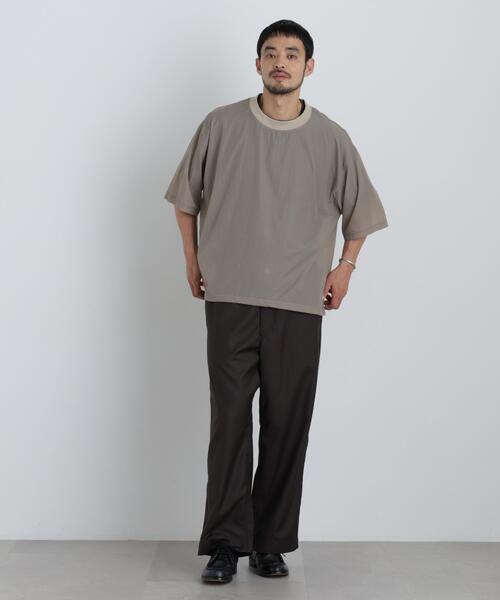 NANO universe(ナノユニバース)の「HRAFTeX(R)プルーオーバー 半袖(Tシャツ/カットソー・メンズ・カーキ/ベージュ/スミクロ・S/L/M)」の22枚目の写真