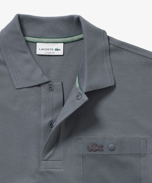 LACOSTE（ラコステ）の「メッシュポケットワントーンポロシャツ（ポロシャツ・メンズ・ブラック/オフホワイト/チャコール・2/5/4/3）」の7枚目の写真