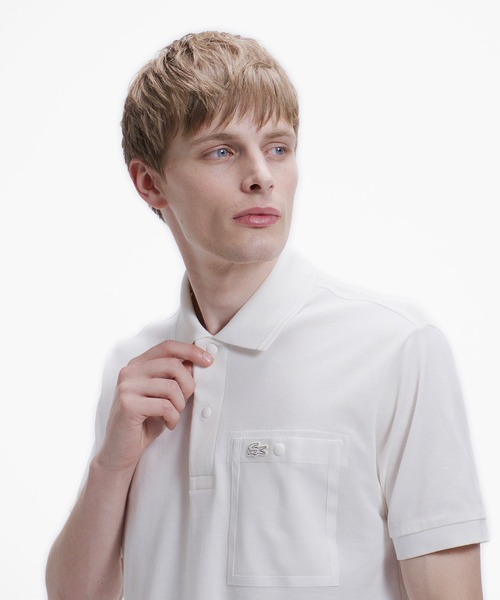 LACOSTE（ラコステ）の「メッシュポケットワントーンポロシャツ（ポロシャツ・メンズ・ブラック/オフホワイト/チャコール・2/5/4/3）」の22枚目の写真
