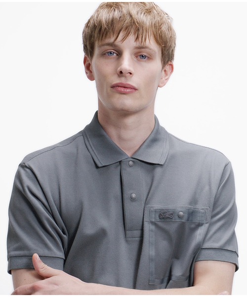 LACOSTE（ラコステ）の「メッシュポケットワントーンポロシャツ（ポロシャツ・メンズ・ブラック/オフホワイト/チャコール・2/5/4/3）」の12枚目の写真