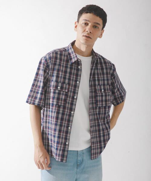 URBAN RESEARCH Sonny Label(アーバンリサーチサニーレーベル)の「ワッシャーチェックショートスリーブシャツ(シャツ/ブラウス・メンズ・オレンジ系その他/ブルー系その他/ブラウン系その他・LARGE/MEDIUM)」の2枚目の写真