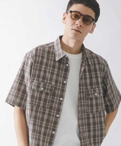 URBAN RESEARCH Sonny Label(アーバンリサーチサニーレーベル)の「ワッシャーチェックショートスリーブシャツ(シャツ/ブラウス・メンズ・オレンジ系その他/ブルー系その他/ブラウン系その他・LARGE/MEDIUM)」の5枚目の写真