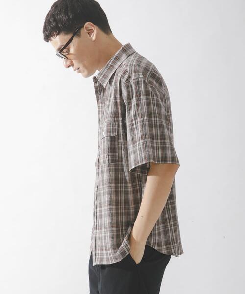 URBAN RESEARCH Sonny Label(アーバンリサーチサニーレーベル)の「ワッシャーチェックショートスリーブシャツ(シャツ/ブラウス・メンズ・オレンジ系その他/ブルー系その他/ブラウン系その他・LARGE/MEDIUM)」の6枚目の写真