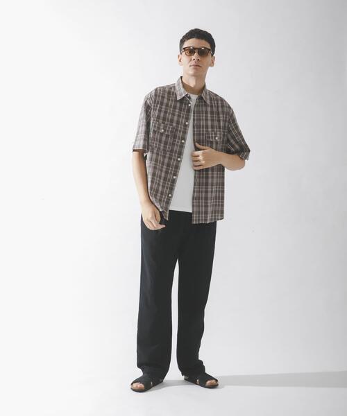 URBAN RESEARCH Sonny Label(アーバンリサーチサニーレーベル)の「ワッシャーチェックショートスリーブシャツ(シャツ/ブラウス・メンズ・オレンジ系その他/ブルー系その他/ブラウン系その他・LARGE/MEDIUM)」の9枚目の写真