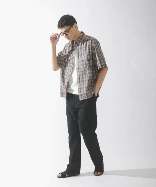 URBAN RESEARCH Sonny Label(アーバンリサーチサニーレーベル)の「ワッシャーチェックショートスリーブシャツ(シャツ/ブラウス・メンズ・オレンジ系その他/ブルー系その他/ブラウン系その他・LARGE/MEDIUM)」の10枚目の写真