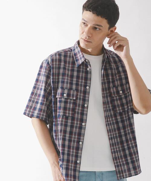 URBAN RESEARCH Sonny Label(アーバンリサーチサニーレーベル)の「ワッシャーチェックショートスリーブシャツ(シャツ/ブラウス・メンズ・オレンジ系その他/ブルー系その他/ブラウン系その他・LARGE/MEDIUM)」の21枚目の写真