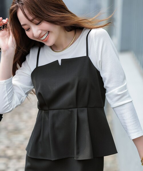 ANY SIS(エニィスィス)の「キャミワンピース × カットソー セット(セットアップ・レディース・黄土色系/グレー系・X-LARGE)」の10枚目の写真