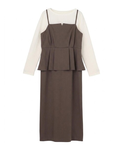 ANY SIS(エニィスィス)の「キャミワンピース × カットソー セット(セットアップ・レディース・黄土色系/グレー系・X-LARGE)」の19枚目の写真