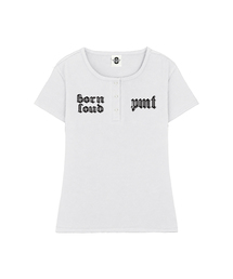 BORN UネックスリムフィットボタンTシャツ 3 COLORS