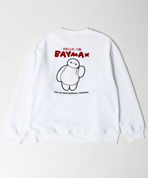 GLOSTER(グロスター)の「【BAYMAX/ベイマックス】サガラ刺繍クルースウェット 裏起毛(スウェット・メンズ・オフホワイト/ブラック・L/M)」の1枚目の写真