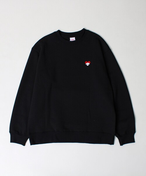 GLOSTER(グロスター)の「【BAYMAX/ベイマックス】サガラ刺繍クルースウェット 裏起毛(スウェット・メンズ・オフホワイト/ブラック・L/M)」の3枚目の写真