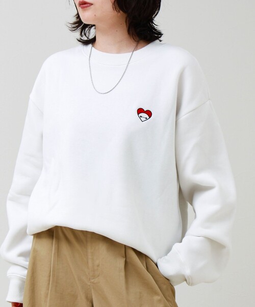 GLOSTER(グロスター)の「【BAYMAX/ベイマックス】サガラ刺繍クルースウェット 裏起毛(スウェット・メンズ・オフホワイト/ブラック・L/M)」の19枚目の写真