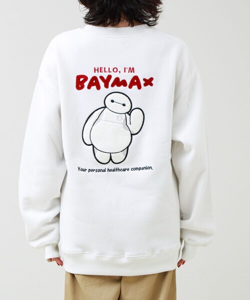 GLOSTER(グロスター)の「【BAYMAX/ベイマックス】サガラ刺繍クルースウェット 裏起毛(スウェット・メンズ・オフホワイト/ブラック・L/M)」の3枚目の写真