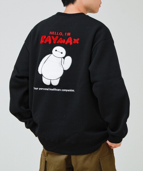 GLOSTER(グロスター)の「【BAYMAX/ベイマックス】サガラ刺繍クルースウェット 裏起毛(スウェット・メンズ・オフホワイト/ブラック・L/M)」の8枚目の写真