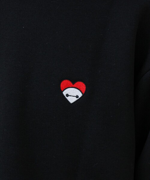GLOSTER(グロスター)の「【BAYMAX/ベイマックス】サガラ刺繍クルースウェット 裏起毛(スウェット・メンズ・オフホワイト/ブラック・L/M)」の10枚目の写真
