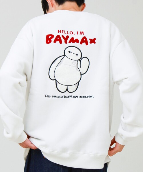GLOSTER(グロスター)の「【BAYMAX/ベイマックス】サガラ刺繍クルースウェット 裏起毛(スウェット・メンズ・オフホワイト/ブラック・L/M)」の5枚目の写真