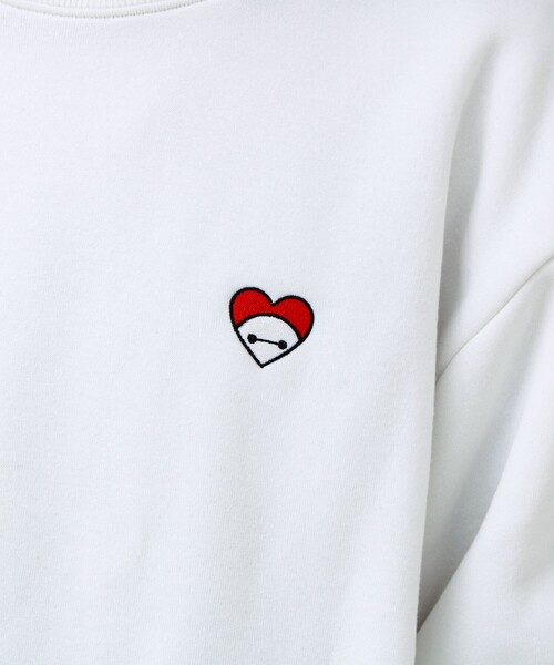 GLOSTER(グロスター)の「【BAYMAX/ベイマックス】サガラ刺繍クルースウェット 裏起毛(スウェット・メンズ・オフホワイト/ブラック・L/M)」の6枚目の写真