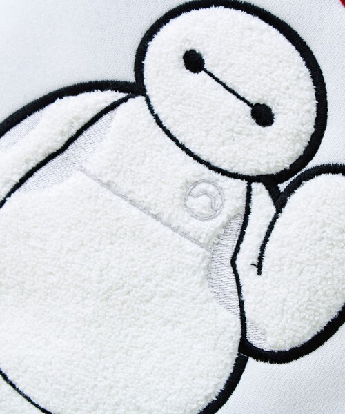 GLOSTER(グロスター)の「【BAYMAX/ベイマックス】サガラ刺繍クルースウェット 裏起毛(スウェット・メンズ・オフホワイト/ブラック・L/M)」の8枚目の写真