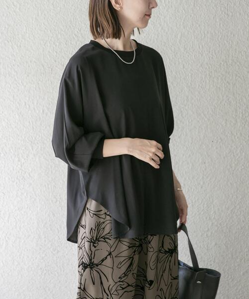 ITEMS URBANRESEARCH(アイテムズ アーバンリサーチ)の「ドルマンブラウス(シャツ/ブラウス・レディース・ブラック/ネイビー/ライトブルー/ホワイト・FREE)」の2枚目の写真