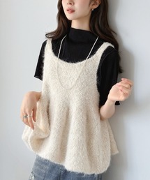 ペプラムニットベスト