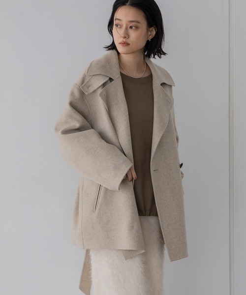 A part by(アパートバイ)の「【名品シリーズ】カシープ3WAYミドルコート(チェスターコート・レディース・パープル/ブラウン/ライトベージュ・FREE)」の2枚目の写真